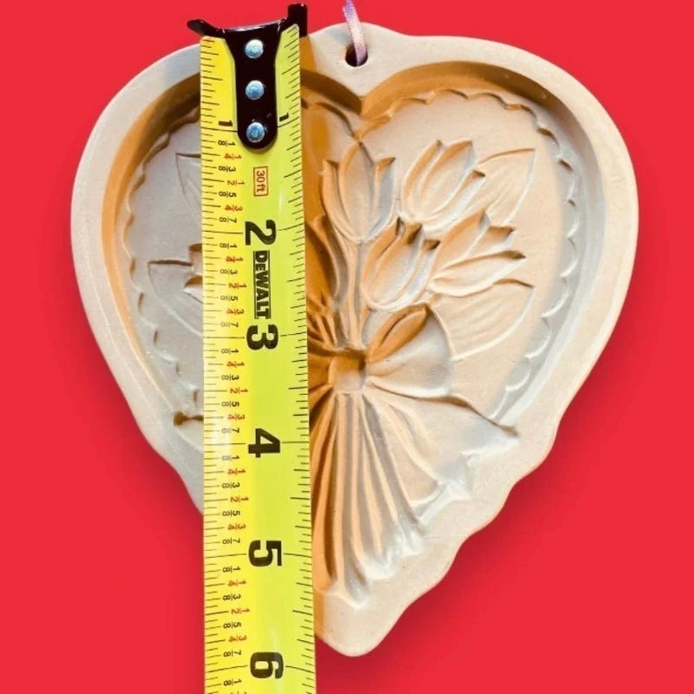 Vintage Brown Bag Cookie Art Heart Tulip 1989 Hill Design Craft Cookie Mold